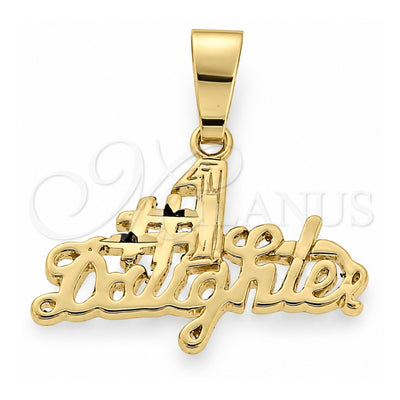 Oro Laminado Fancy Pendant, Gold Filled Style Diamond Cutting Finish, Golden Finish, 5.181.010