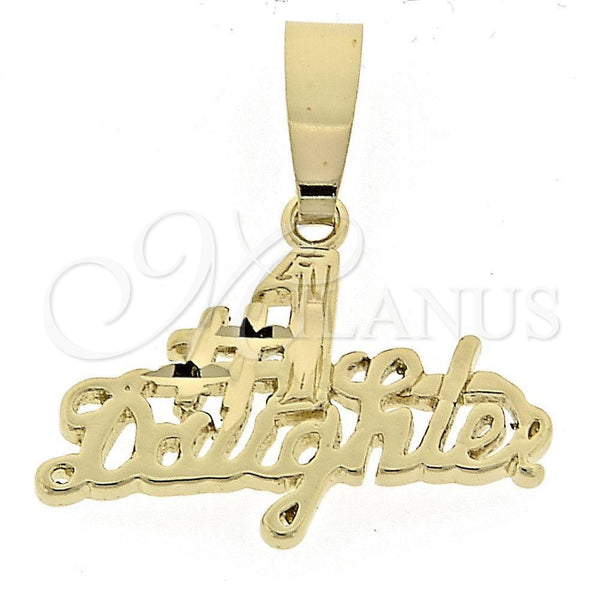 Oro Laminado Fancy Pendant, Gold Filled Style Diamond Cutting Finish, Golden Finish, 5.181.010