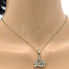 Oro Laminado Fancy Pendant, Gold Filled Style Diamond Cutting Finish, Golden Finish, 5.181.026