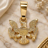 Oro Laminado Fancy Pendant, Gold Filled Style Angel Design, Diamond Cutting Finish, Golden Finish, 5.182.035