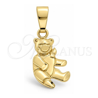Oro Laminado Fancy Pendant, Gold Filled Style Teddy Bear Design, Polished, Golden Finish, 5.183.007