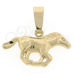 Oro Laminado Fancy Pendant, Gold Filled Style Horse Design, Polished, Golden Finish, 5.180.014