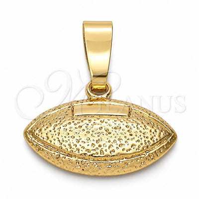 Oro Laminado Fancy Pendant, Gold Filled Style Ball Design, Diamond Cutting Finish, Golden Finish, 5.183.043