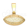 Oro Laminado Fancy Pendant, Gold Filled Style Ball Design, Diamond Cutting Finish, Golden Finish, 5.183.043