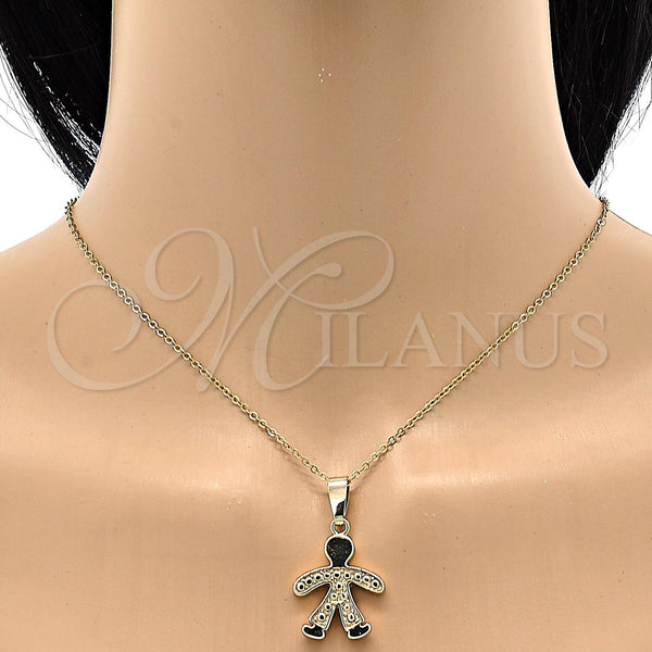 Oro Laminado Fancy Pendant, Gold Filled Style Diamond Cutting Finish, Golden Finish, 5.183.023