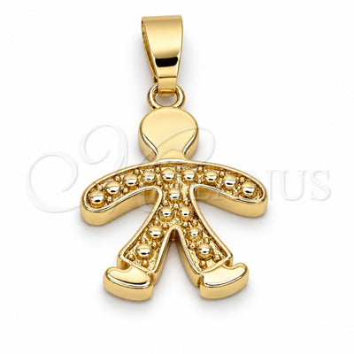Oro Laminado Fancy Pendant, Gold Filled Style Diamond Cutting Finish, Golden Finish, 5.183.023