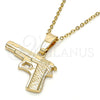Oro Laminado Fancy Pendant, Gold Filled Style Diamond Cutting Finish, Golden Finish, 5.183.040