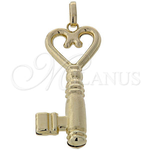 Oro Laminado Fancy Pendant, Gold Filled Style key Design, Polished, Golden Finish, 5.179.022
