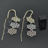 Oro Laminado Threader Earring, Gold Filled Style Star Design, Polished, Tricolor, 5.095.004