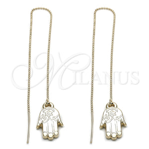 Oro Laminado Threader Earring, Gold Filled Style Hand Design, Polished, Golden Finish, 5.114.012
