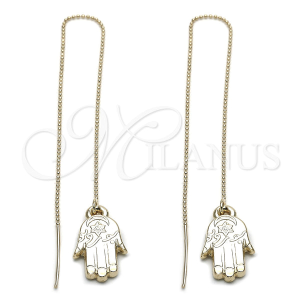 Oro Laminado Threader Earring, Gold Filled Style Hand Design, Polished, Golden Finish, 5.114.012