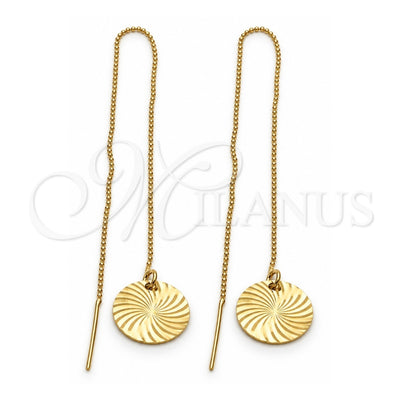 Oro Laminado Threader Earring, Gold Filled Style Polished, Golden Finish, 5.117.006
