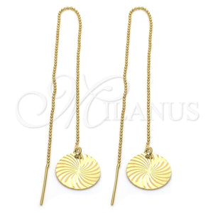 Oro Laminado Threader Earring, Gold Filled Style Polished, Golden Finish, 5.117.006