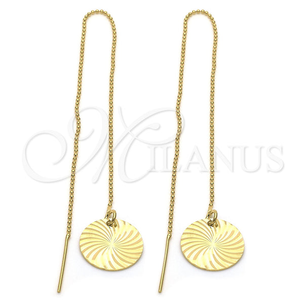 Oro Laminado Threader Earring, Gold Filled Style Polished, Golden Finish, 5.117.006