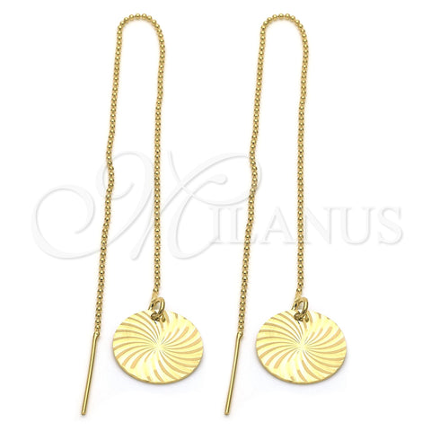 Oro Laminado Threader Earring, Gold Filled Style Polished, Golden Finish, 5.117.006
