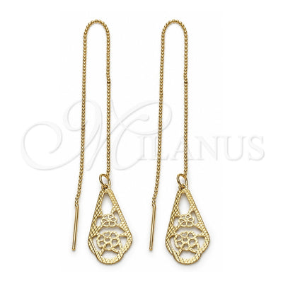 Oro Laminado Threader Earring, Gold Filled Style Polished, Golden Finish, 5.114.011