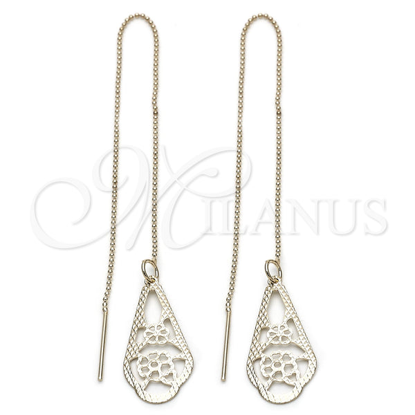 Oro Laminado Threader Earring, Gold Filled Style Polished, Golden Finish, 5.114.011