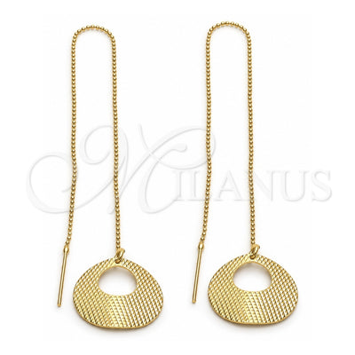 Oro Laminado Threader Earring, Gold Filled Style Polished, Golden Finish, 5.113.012