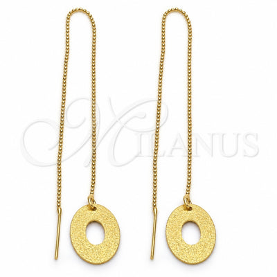 Oro Laminado Threader Earring, Gold Filled Style Matte Finish, Golden Finish, 5.117.004