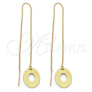 Oro Laminado Threader Earring, Gold Filled Style Matte Finish, Golden Finish, 5.117.004
