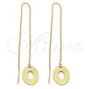 Oro Laminado Threader Earring, Gold Filled Style Matte Finish, Golden Finish, 5.117.004