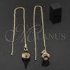 Oro Laminado Threader Earring, Gold Filled Style Pear Design, Polished, Golden Finish, 5.113.008