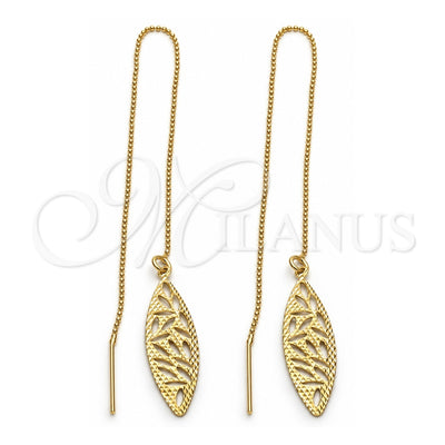 Oro Laminado Threader Earring, Gold Filled Style Polished, Golden Finish, 5.114.010