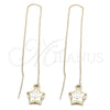 Oro Laminado Threader Earring, Gold Filled Style Star Design, Polished, Golden Finish, 5.114.008
