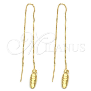 Oro Laminado Threader Earring, Gold Filled Style Polished, Golden Finish, 5.118.009