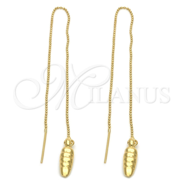 Oro Laminado Threader Earring, Gold Filled Style Polished, Golden Finish, 5.118.009
