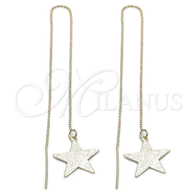 Oro Laminado Threader Earring, Gold Filled Style Star Design, Polished, Golden Finish, 5.117.002 for wholesale, main product view