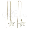 Oro Laminado Threader Earring, Gold Filled Style Star Design, Polished, Golden Finish, 5.117.002