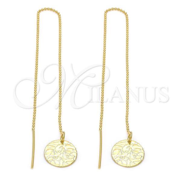 Oro Laminado Threader Earring, Gold Filled Style Polished, Golden Finish, 5.115.009