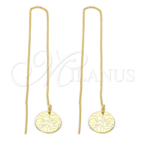 Oro Laminado Threader Earring, Gold Filled Style Polished, Golden Finish, 5.115.009