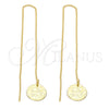 Oro Laminado Threader Earring, Gold Filled Style Polished, Golden Finish, 5.115.009