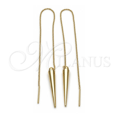 Oro Laminado Threader Earring, Gold Filled Style Polished, Golden Finish, 5.117.007