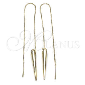 Oro Laminado Threader Earring, Gold Filled Style Polished, Golden Finish, 5.117.007