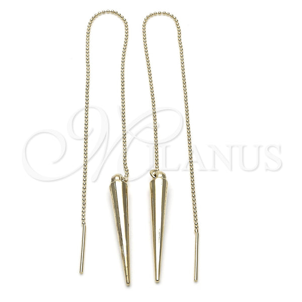 Oro Laminado Threader Earring, Gold Filled Style Polished, Golden Finish, 5.117.007