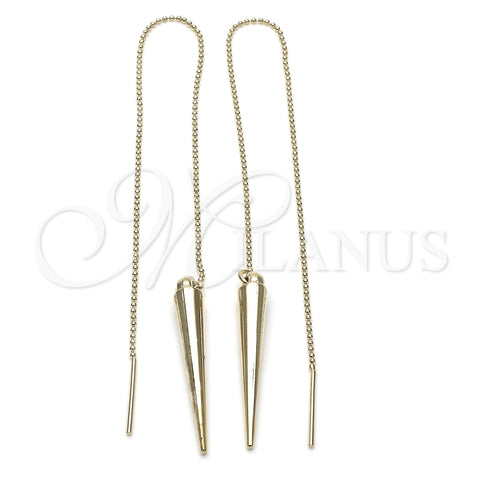 Oro Laminado Threader Earring, Gold Filled Style Polished, Golden Finish, 5.117.007