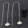 Oro Laminado Threader Earring, Gold Filled Style Heart Design, Polished, Golden Finish, 5.116.010