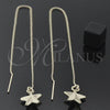 Oro Laminado Threader Earring, Gold Filled Style Star Design, Polished, Golden Finish, 5.114.003