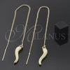 Oro Laminado Threader Earring, Gold Filled Style Polished, Golden Finish, 5.115.005
