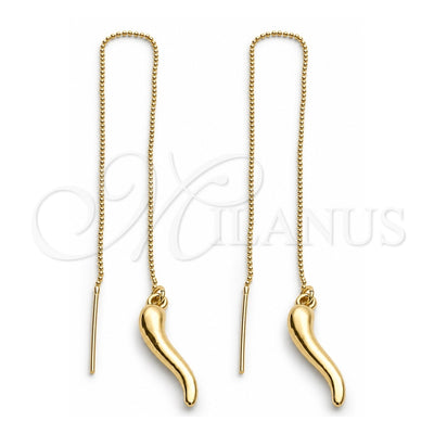 Oro Laminado Threader Earring, Gold Filled Style Polished, Golden Finish, 5.115.005