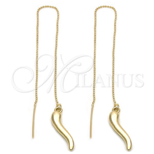 Oro Laminado Threader Earring, Gold Filled Style Polished, Golden Finish, 5.115.005