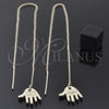 Oro Laminado Threader Earring, Gold Filled Style Hand Design, Polished, Golden Finish, 5.116.005