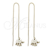 Oro Laminado Threader Earring, Gold Filled Style Hand Design, Polished, Golden Finish, 5.116.005