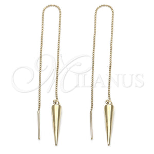 Oro Laminado Threader Earring, Gold Filled Style Polished, Golden Finish, 5.116.002