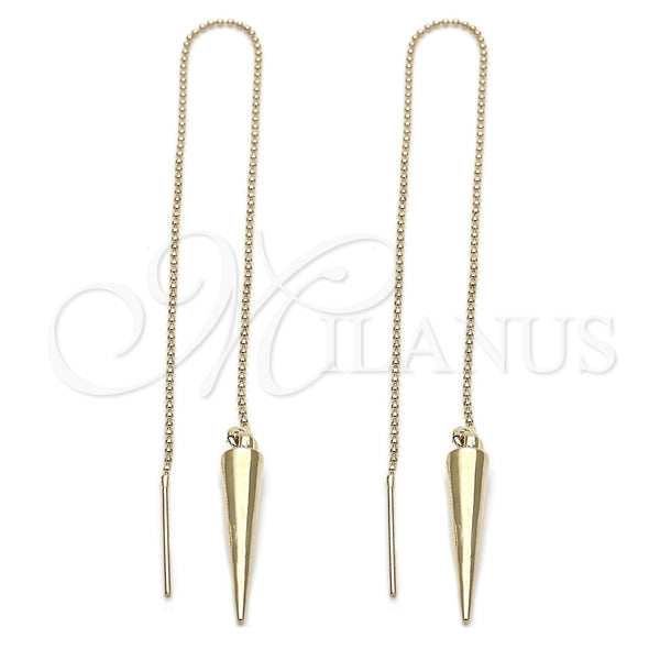 Oro Laminado Threader Earring, Gold Filled Style Polished, Golden Finish, 5.116.002