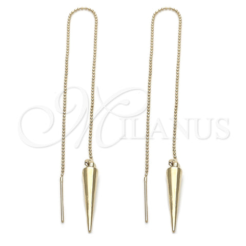Oro Laminado Threader Earring, Gold Filled Style Polished, Golden Finish, 5.116.002