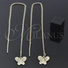 Oro Laminado Threader Earring, Gold Filled Style Butterfly Design, Polished, Golden Finish, 5.117.010